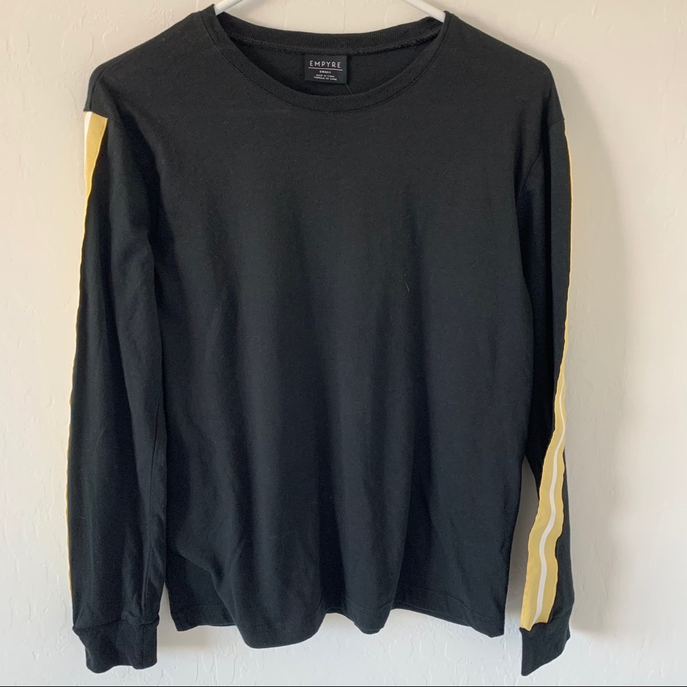Empyre Black with Gold & White Striped Long Sleeve